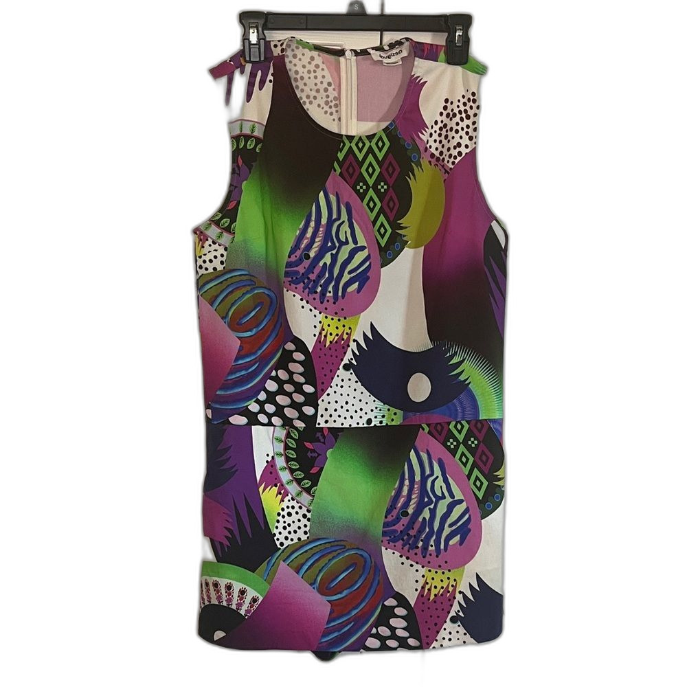Desigual Colorful Tropical Abstract Print Sleeveless Romper Skort 12 US 36 Mex